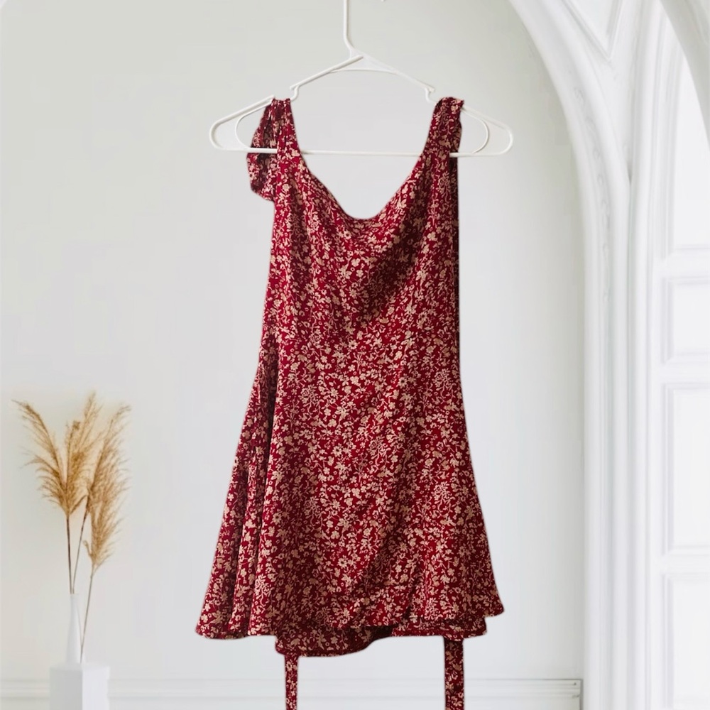 Floral Red Dress